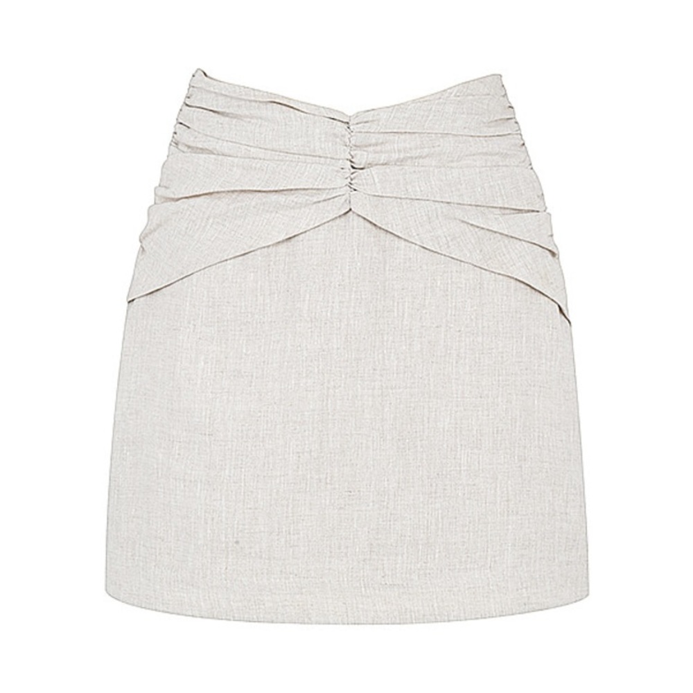NWT MISTRESS ROCKS RAVISH BEIGE A-LINE GATHERED PANEL MINI SKIRT XS